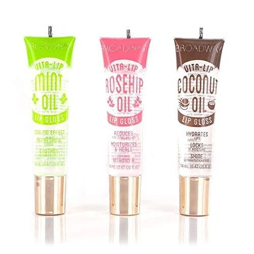 Review: Broadway Vita-Lip Clear Lip Gloss Set – Mint, Coconut, Rosehip Oil